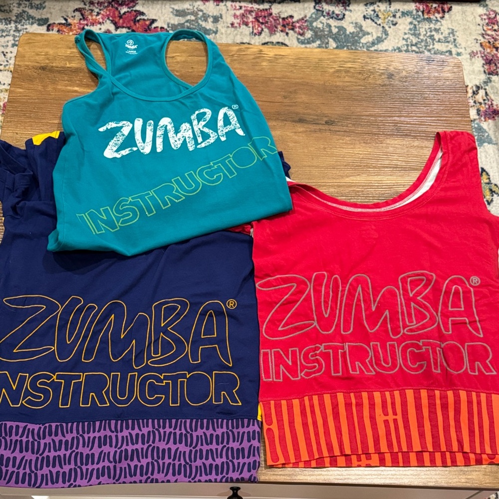 Zumba Fitness Instructor Tops in Blue and Gold